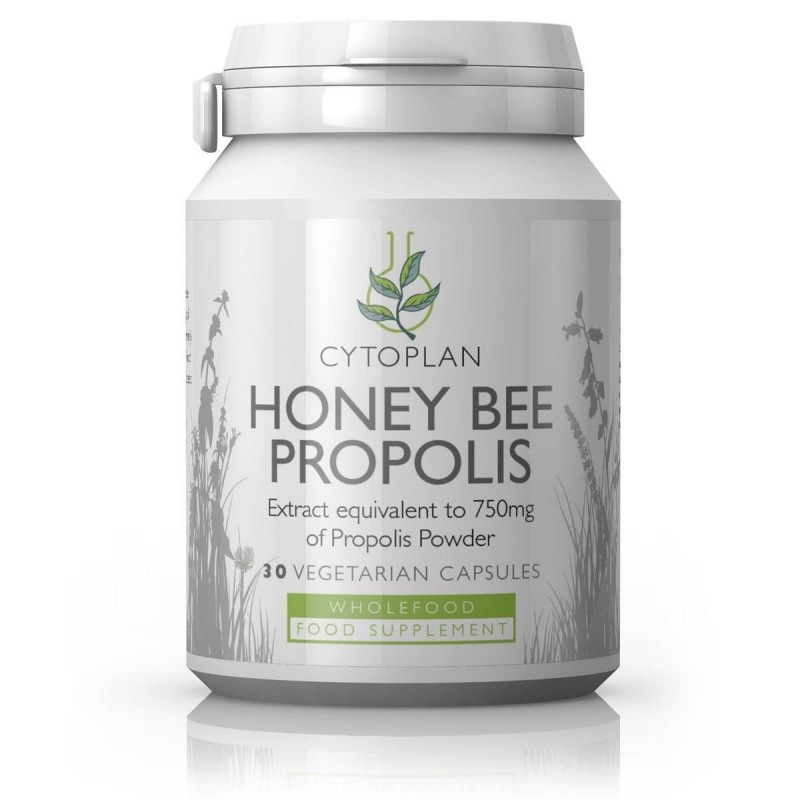 Natural propolis from bee honey in vegetable capsules
