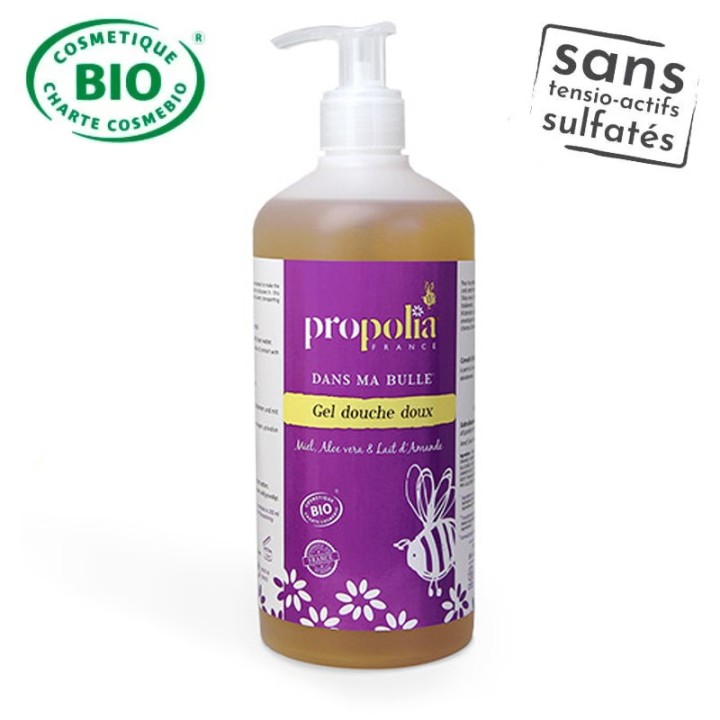 Soft organic honey, aloe vera and almond milk shower gel for the whole family