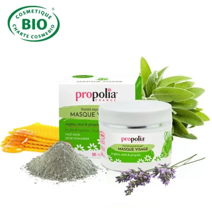 Bio-Gesichtsmaske aus Propolis, Honig, Kaolin und Illit
