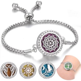 Aromatherapie-Armband: Medaillon und Stempel für ätherische Öle