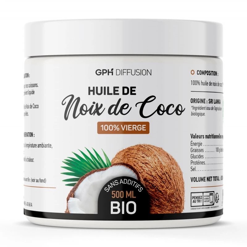 Huile de noix de coco BIO 100% vierge de qualité alimentaire
