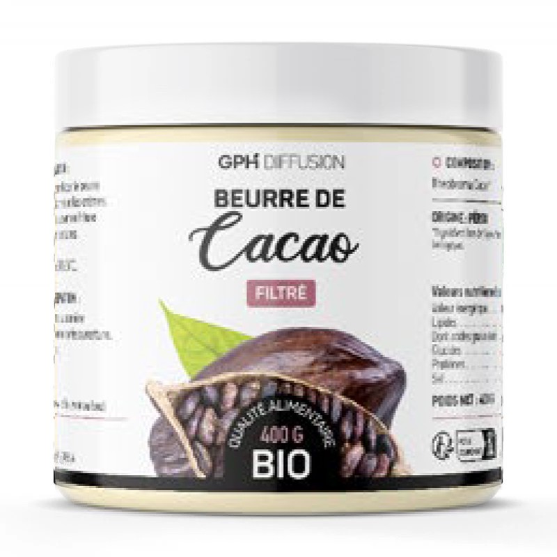 Beurre de cacao filtré BIO de qualité alimentaire