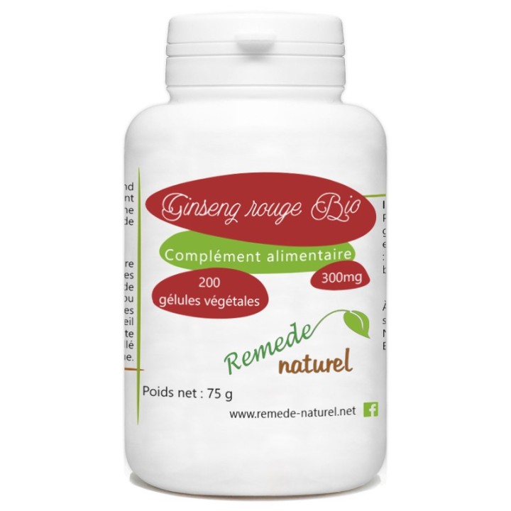 Ginseng rouge en gélule de 300 mg tonifiant et stimulant