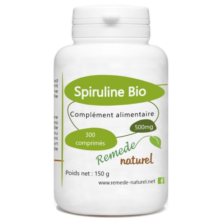 Spiruline BIO 500mg riche en protéines, fer, calcium, vitamines ...