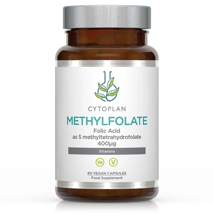 Folsäure in Form von Methylfolat (5-MTHF) in 400µg-Kapseln