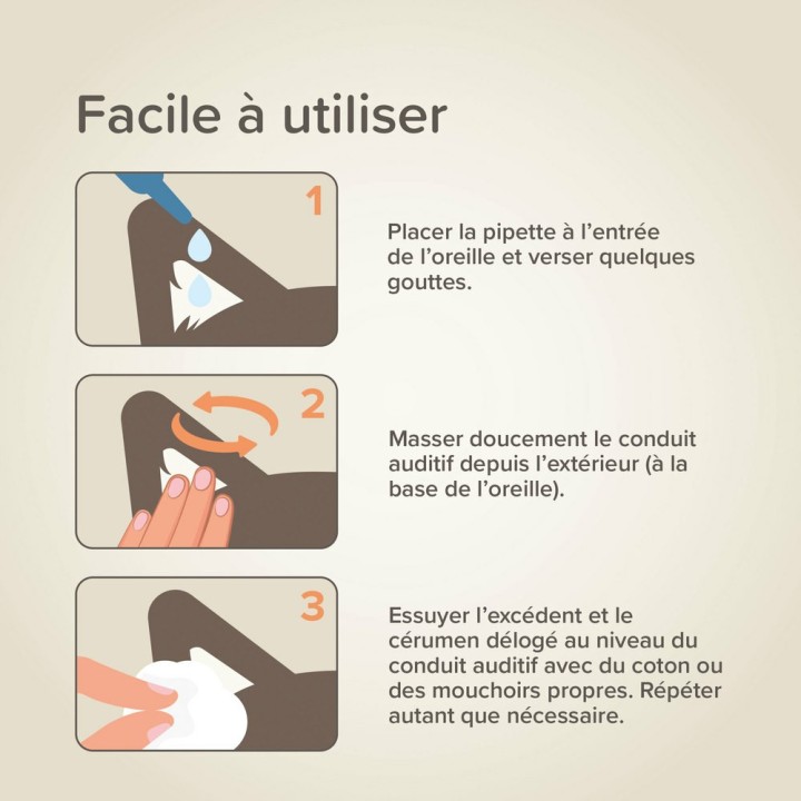 Lait aux ingrédients naturels pour le nettoyage des oreilles