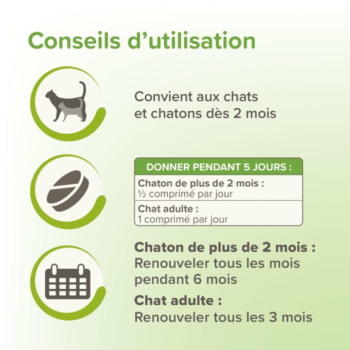 Vermifuge naturel en comprimés pour chats et chatons dès 4 semaines