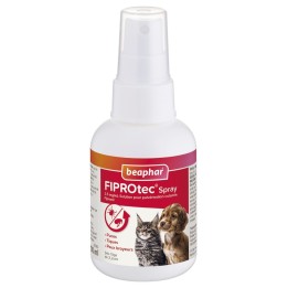 Spray cutané antiparasitaires pour chats et chiens.