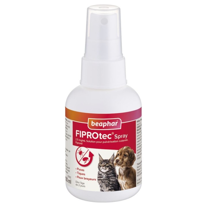 Antiparasitäres Hautspray für Katzen und Hunde.