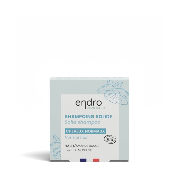 Shampoing solide à la poudre de riz et huiles pour les cheveux normaux