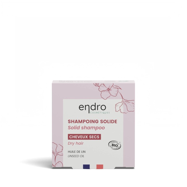 Festes Shampoo mit rosa Tonerde und Leinöl für trockenes Haar