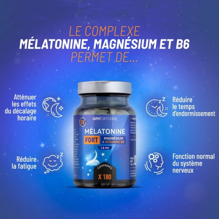 Mélatonine fort en comprimés
