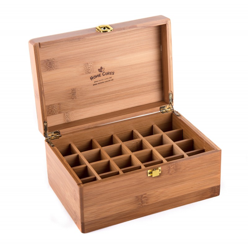 Ecological Bamboo Essential Oil Bottle Storage Box. Holds 24 x 10 ml bottles